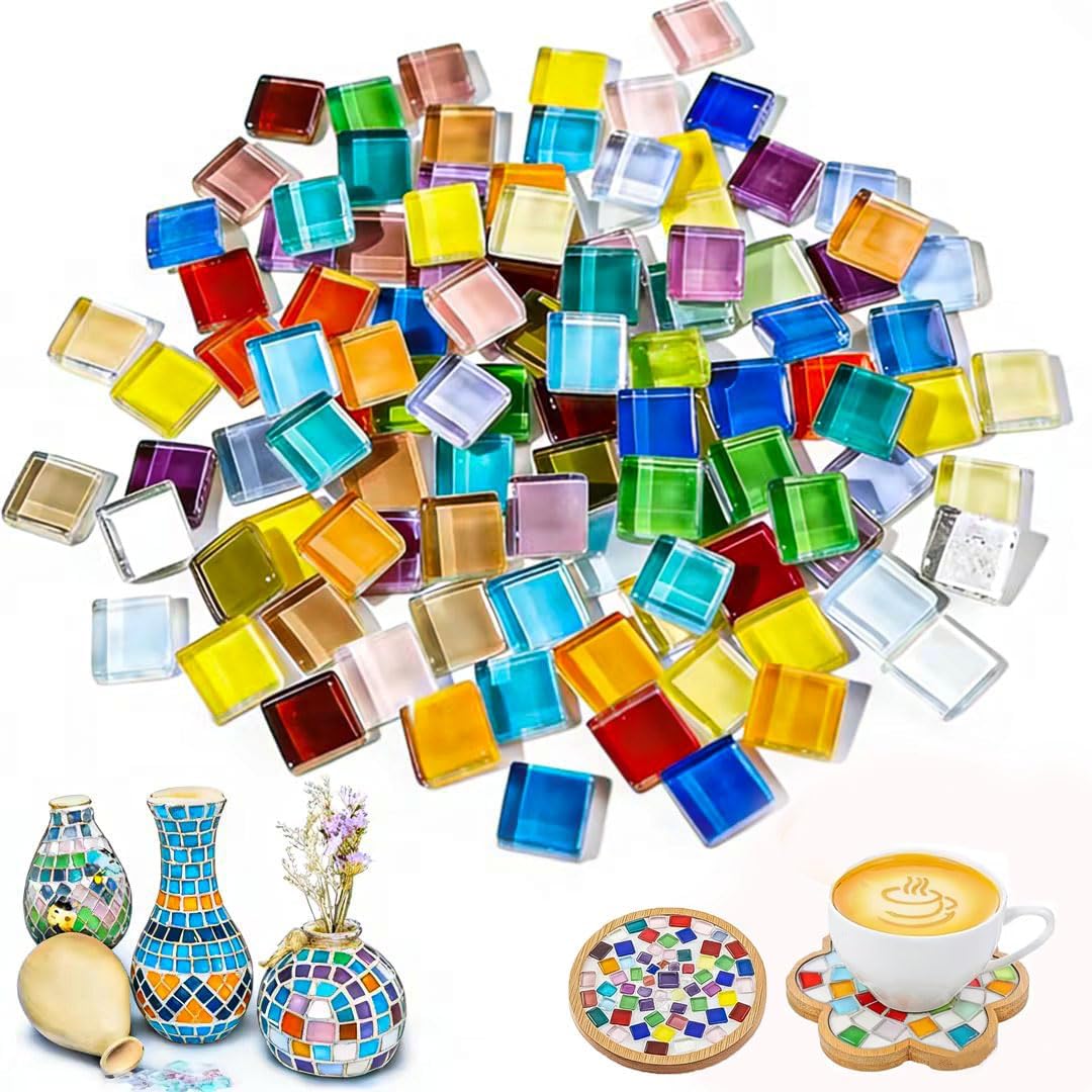 Azulejos de cristal 900g 1x1cm colores surtidos CHUANFU