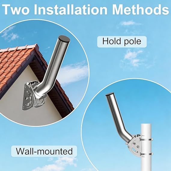 Antenna Mount, 11 Adjustable J Pole Mounting Bracket Kit for Outdoor Wireless Bridge, CPE, Access Point, Weather Station, WiFi Extender, TV Antenna, Wall or Pole Mounted Outdoor Antenna Pole Mount