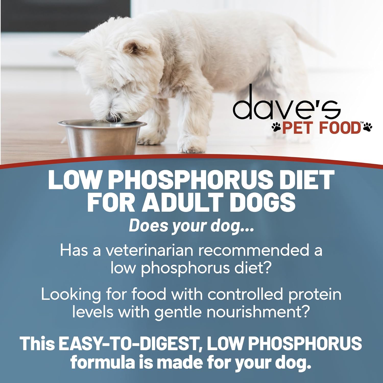 Dave's Pet Food Kidney Support for Dogs (Chicken & Vegetable Stew) - Low Phosphorus & Low Protein Wet Canned Dog Food for Renal Health - No Prescription Needed - 12.5 oz (Case of 12)​