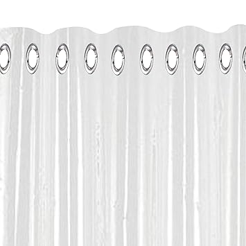 Kuber Industries PVC AC Curtain |Eyelet Rings & Waterproof Material|.30 MM Thickness & Mold Mildew Free|Size 9 Feet|Pak of 2 (Transparent)