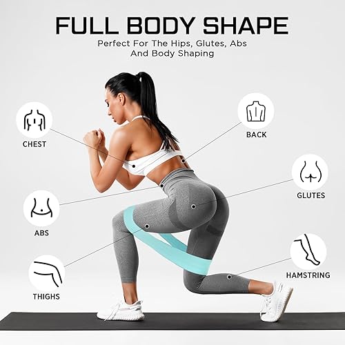 Miniatura 3 de 24 bandas de resistencia de tela para entrenar fuerza, bandas de ejercicio para mujeres y hombres, bucle de resistencia para piernas y glúteos,