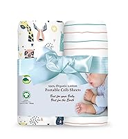 Vista 13 de Las sábanas bajeras de colchón 100% algodón orgánico se ajustan y son compatibles con Graco Pack n Play, Babyletto, Pamo Babe, Baby Trend y muchos