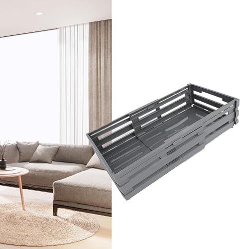 Miniatura 3 de Yinhing Retractable Storage Box Bin Organizer Expandable 30.5-51.5cm PP Material for Bedroom Office Camping Car Trunk Organization (Grey)