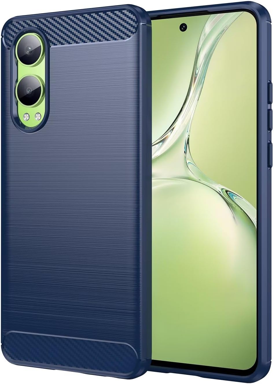 honlen tpu silicone case for oneplus nord ce4 lite 5g 6.67 inches fiber brushed pattern non-slip case - blue