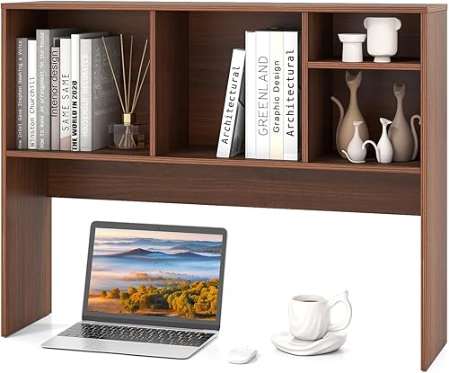 Vista 30 de Tangkula Estantería de escritorio, gabinete de almacenamiento de encimera de 37 pulgadas con 7 cubos y 3 estantes ajustables, organizador