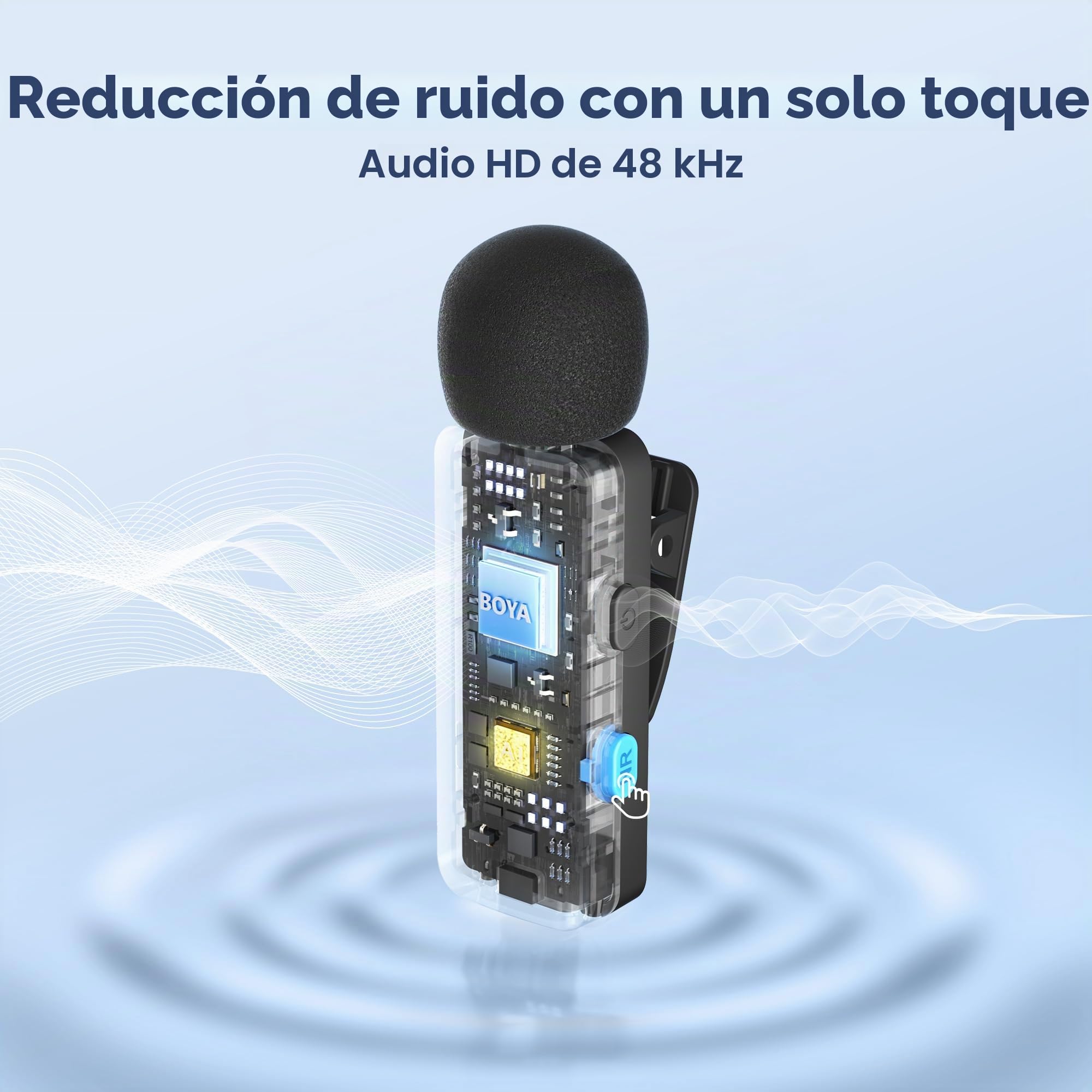 BOYA BY-V4D - Mini micrófono Lavalier inalámbrico para iPhone Smartphone, 4 micrófonos de solapa inalámbricos con clip para grabación de video, podcast, entrevista, transmisión, vlog, YouTube