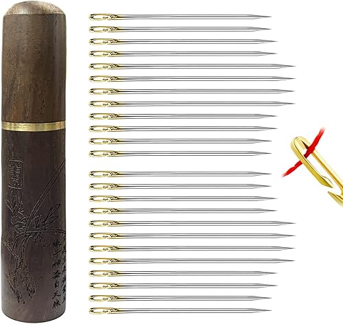 Agujas autoenhebradas para coser a mano, 24 agujas de hilo fácil, agujas de bordado a mano para acolchar, costura, agujas de coser a mano con patrón