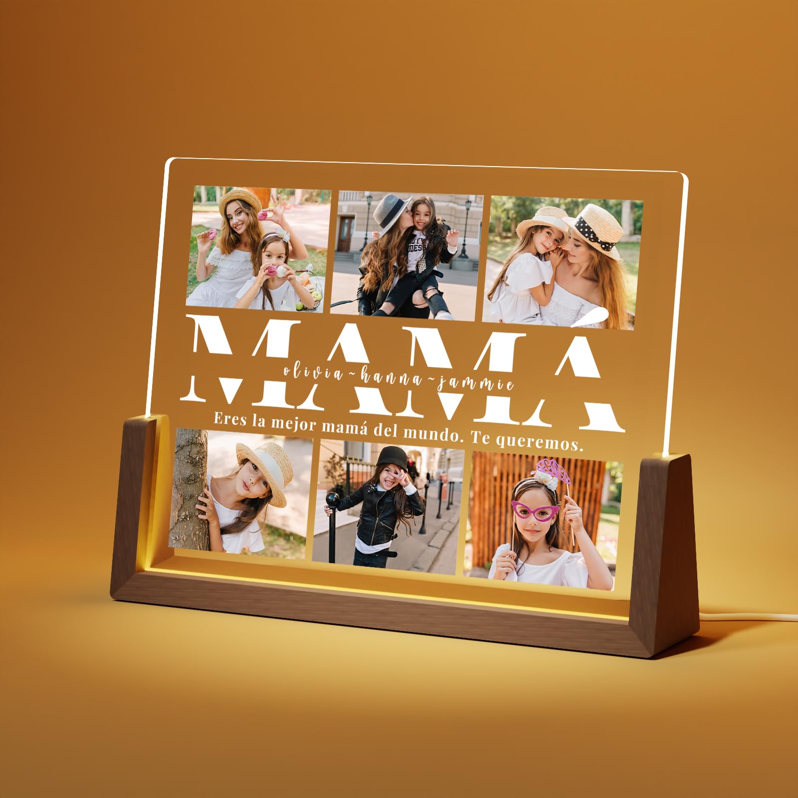 Lampara Personalizada con Foto, Ideas Regalar Mama, Marco de Fotos Dia de la Madre, Dia de la Madre Regalos Originales Personalizado, Regalo Dia de la Madre, Regalo Madre Navidad san Valentin