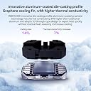 nubia RedMagic 6 Cell Phone Cooler for Gaming, 37W Cellphone Radiator with Retractable Clip for Live Streaming Bracket, Graphene Heatsink RGB LED Mobile Phone Cooling Fan Settings for 2.7-3.3 in gallery image