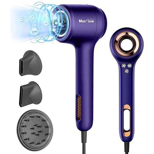 Ionic Hair Dryer, High Speed Blow Dryer, 110, 000 RPM Brushless Motor for Fast Drying, Low Noise, Memory Function, Reduce Frizz, Professional Hairdryer with Magnetic Nozzles, Diffuser for Home, Salon