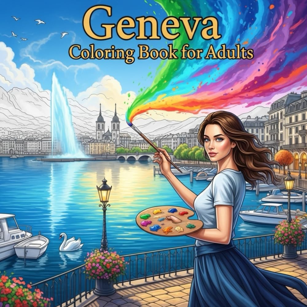 Geneva Coloring Book for Adults: From the Heart of Switzerland Bold and Easy Pages Simple Designs for Travel and Relaxation for Adults, Teens, ... Stress (Coloring series of European capitals)