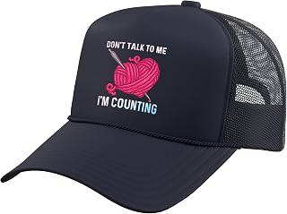 Funny Crocheting Art for Men Women Crocheter Crochet Lover Trucker Hat with Adjustable Mesh Back