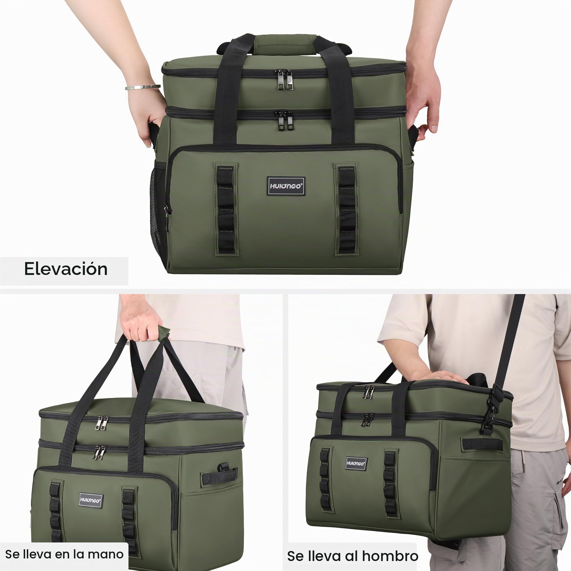Hulongo Bolsa Térmica Isotérmica Grande Bolsa Nevera Doble Impermeable a Prueba de Fugas para Picnic, Viajes, Camping, Compras y Pesca, 42L