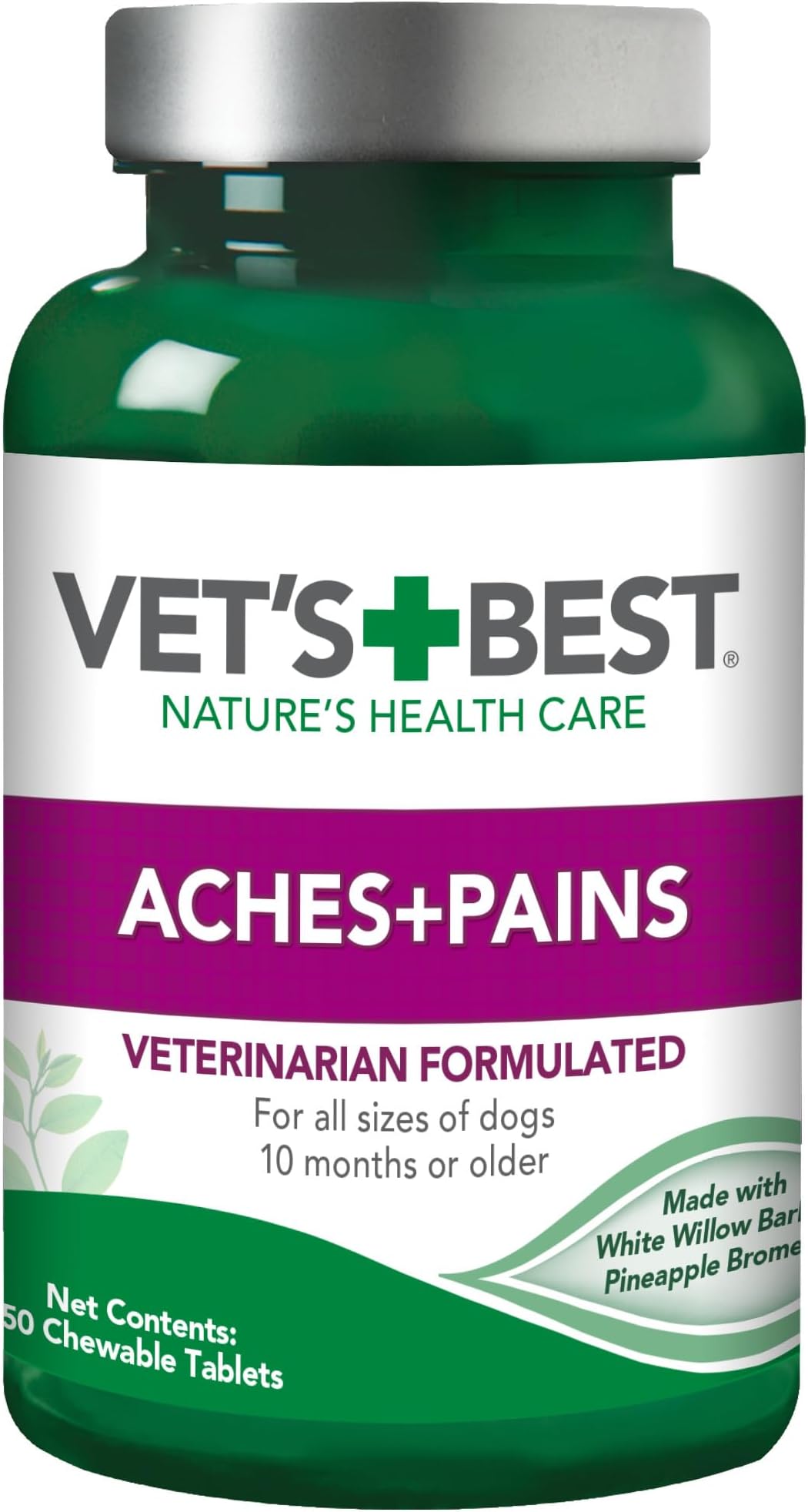 Vet's Best Aspirin Free Aches & Pains Formula Chewable Tablets, 50 Count