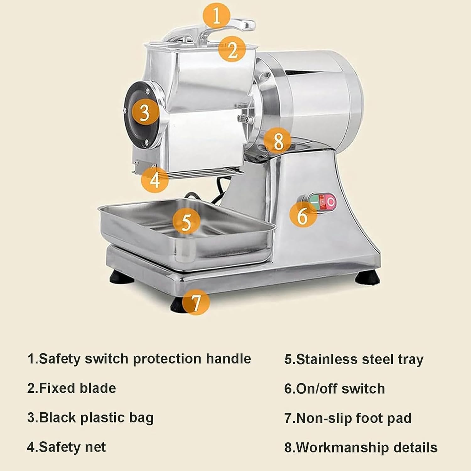 Commercial Electric Cheese Grater 550W Rotary Electric Grater Machine + Container For Cheese, Butter, Bread Bran, Grater For Restaurant And Home Use