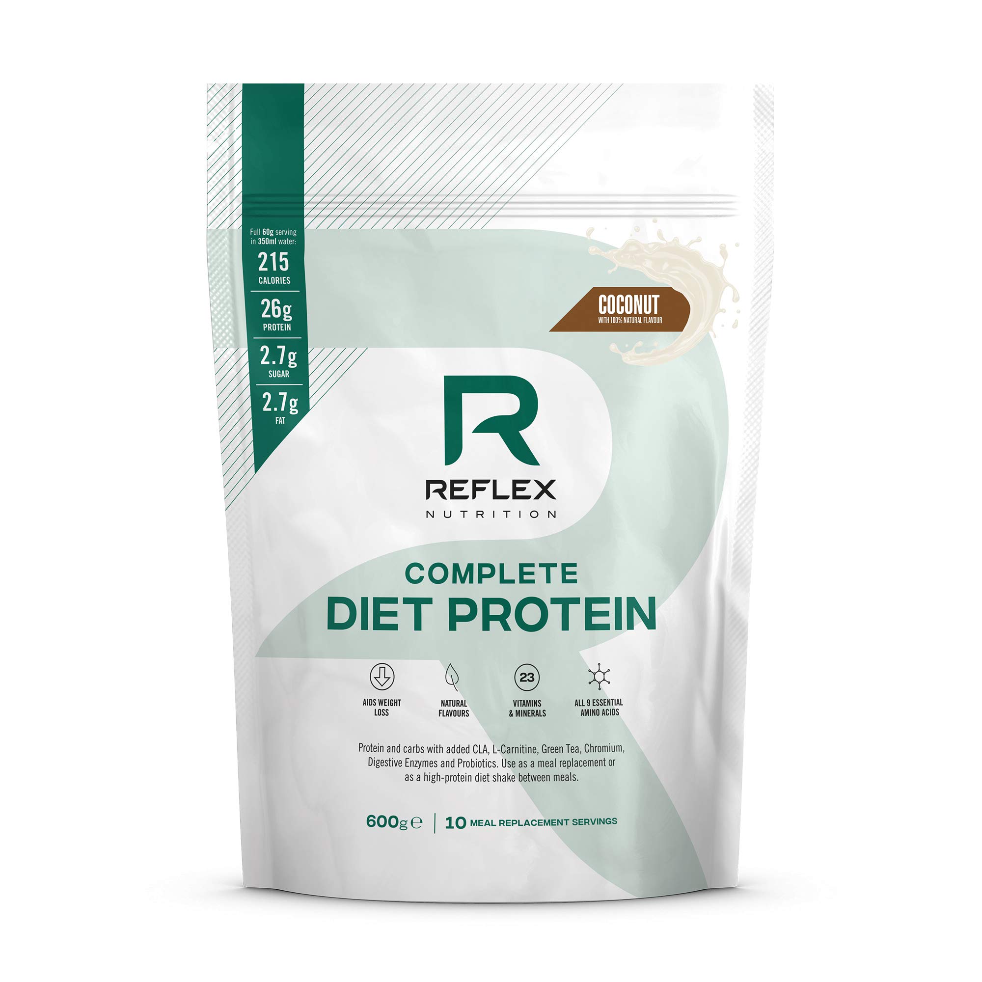 ReflexNutrition Diet Shake | Diet Meal Replacement Shake | Diet Protein Powder (Coconut) (600g)