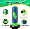 Saco de boxeo inflable QPAU, 48 pulgadas estable para niños de 3 a 6 años, juguete de dinosaurio y regalos para niños y niñas, set de boxeo infantil para practicar karate, taekwondo 6