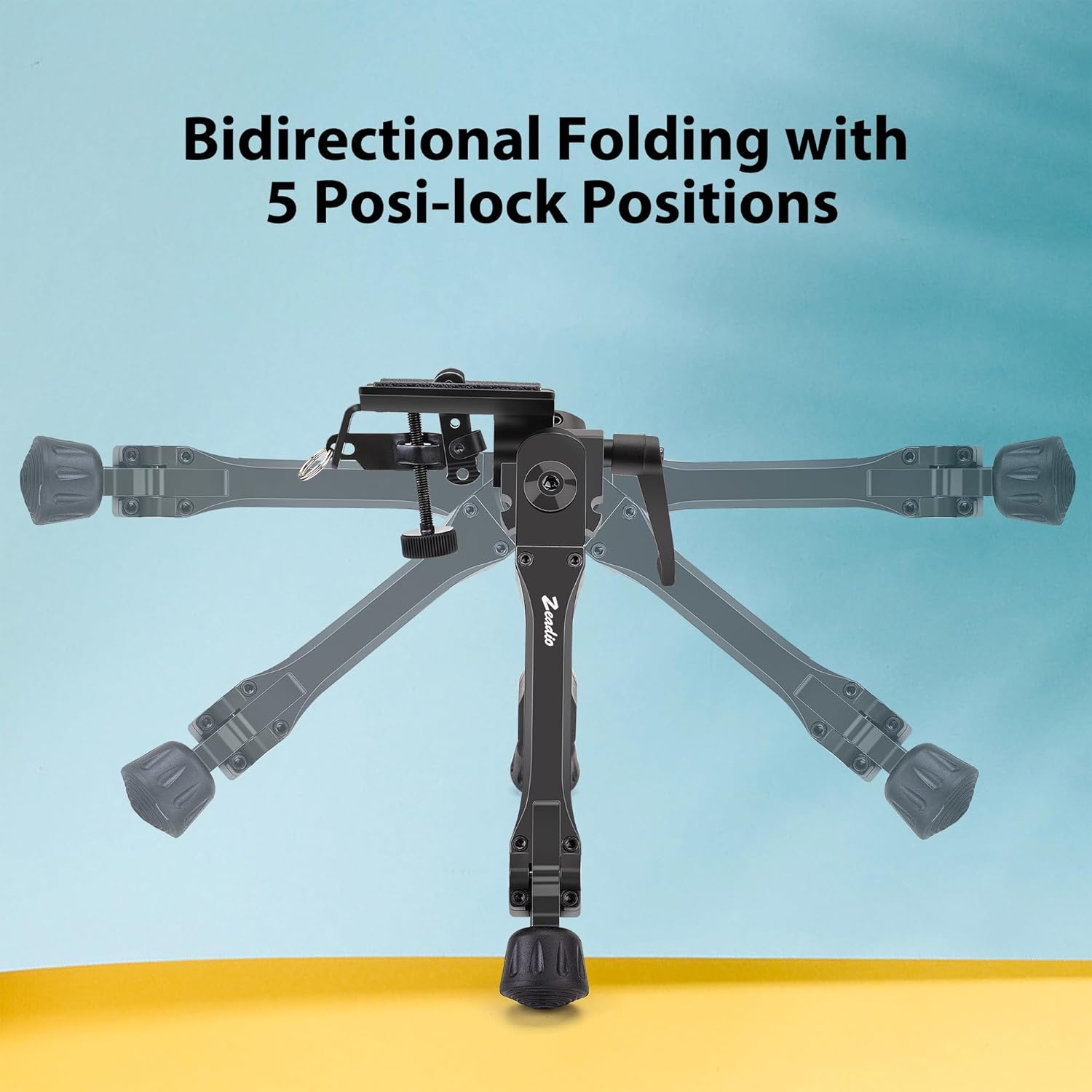 Zeadio Quick-Switch Bipod with 3 Adapters and Sling Stud Mount, Features 7-10" Height Adjustment and Tilt-Pivot Head