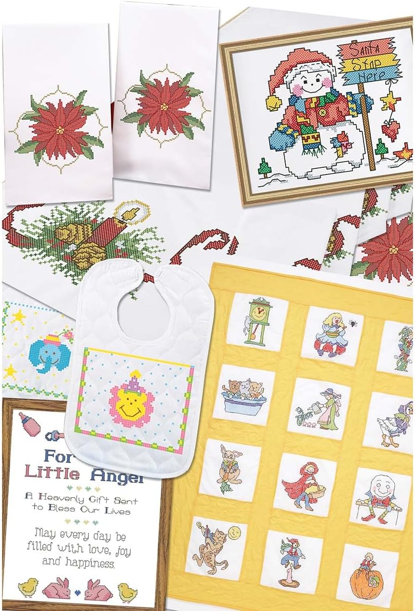 Herrschners Christmas Stamped Stitchery Value Pack Stamped Cross-Stitch