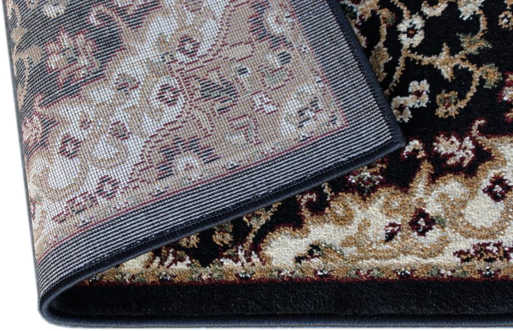 Bellagio Traditional Mat Area Rug Design # 401 Black (24 Inch X 40 Inch) Mat