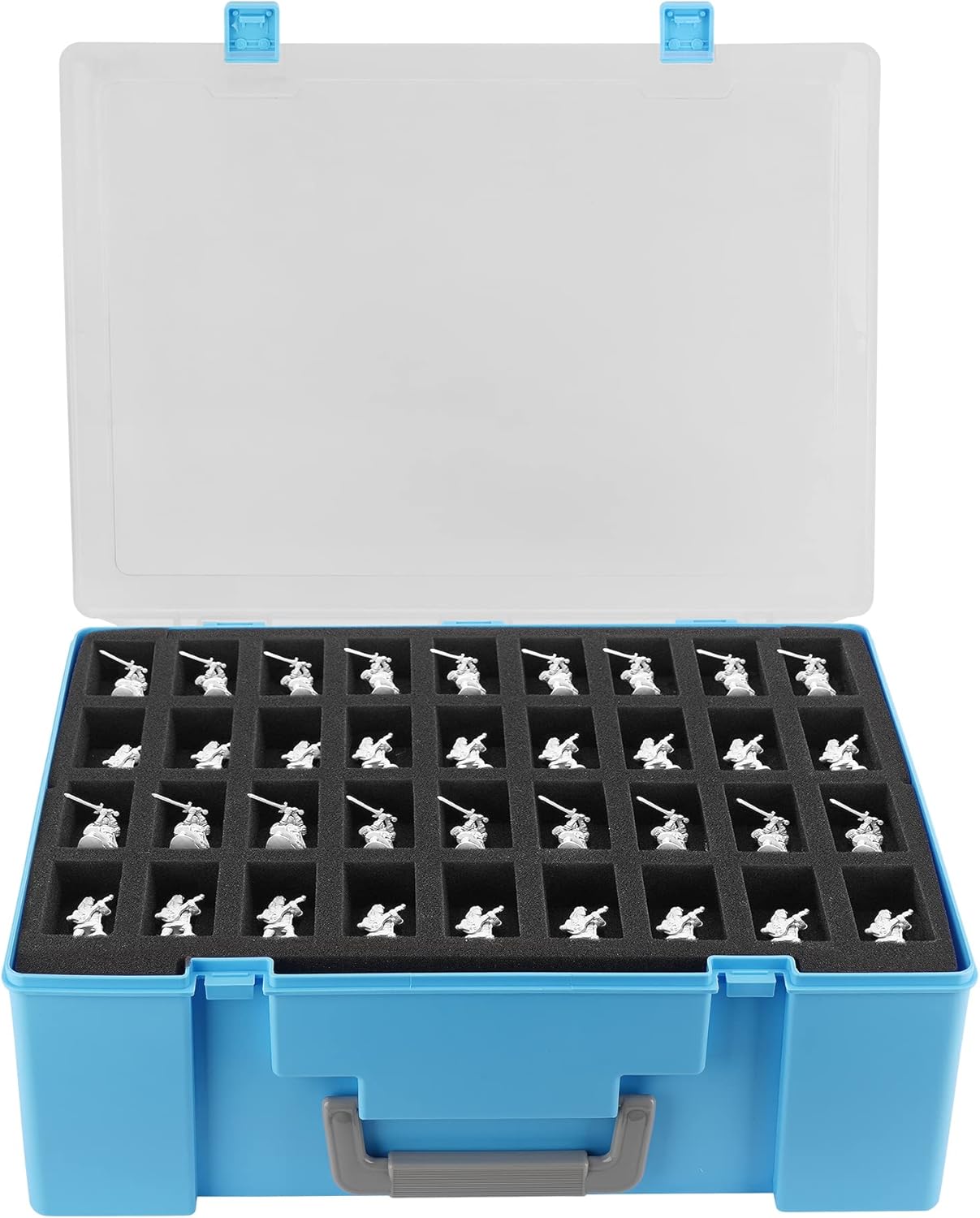 Miniature Storage Sturdy Carrying Figure Case -108 Slot Figurine Minature Carrying Case Compatible with D&D and More (Blue)