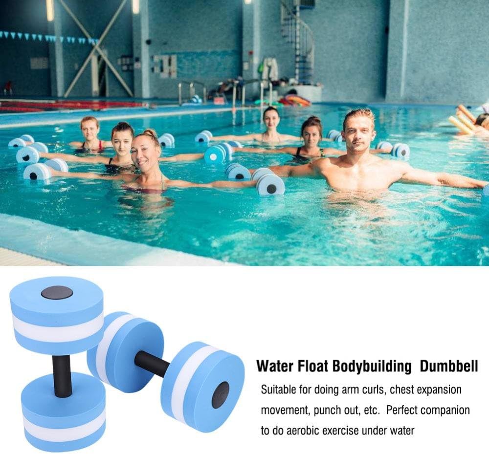 Foam Dumbbell, Pool Barbell - Aqua Exercise Equipment for Water Aerobics, Bodybuilding, Yoga Blue