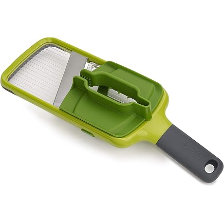 Joseph Joseph Multi Hand-Held Mandoline Slicer with Food Grip and Adjustable Blades