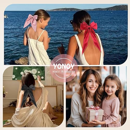 Miniatura 10 de 3 lazos para el pelo para mujer, pinzas para el cabello, lazos negros para mujer, lazos grandes, pinzas de metal, pasador francés con cola larga,