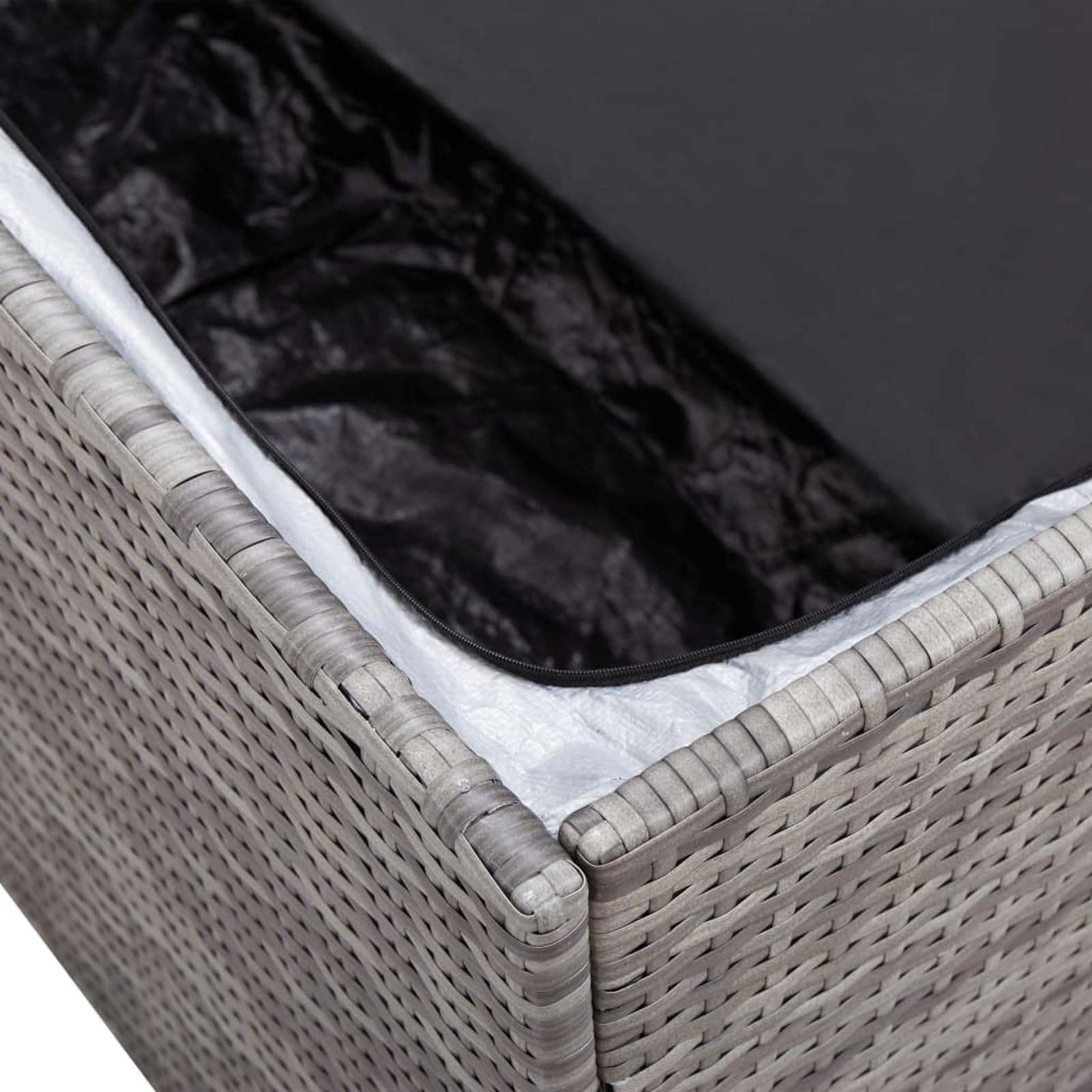 ShGaxin Schowek ogród, Arcon na zewnątrz, Baul Garden Storage, ogród ogrodowy, skrzynia ogrodowa na zewnątrz, rattan, szary 100x50x50 cm