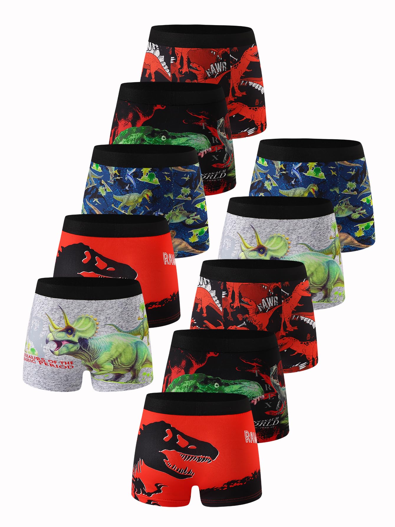Boys Underwear with Spider and Web Print Boxer Briefs Multicolor Pack of 10 Boys Comfort Shorts