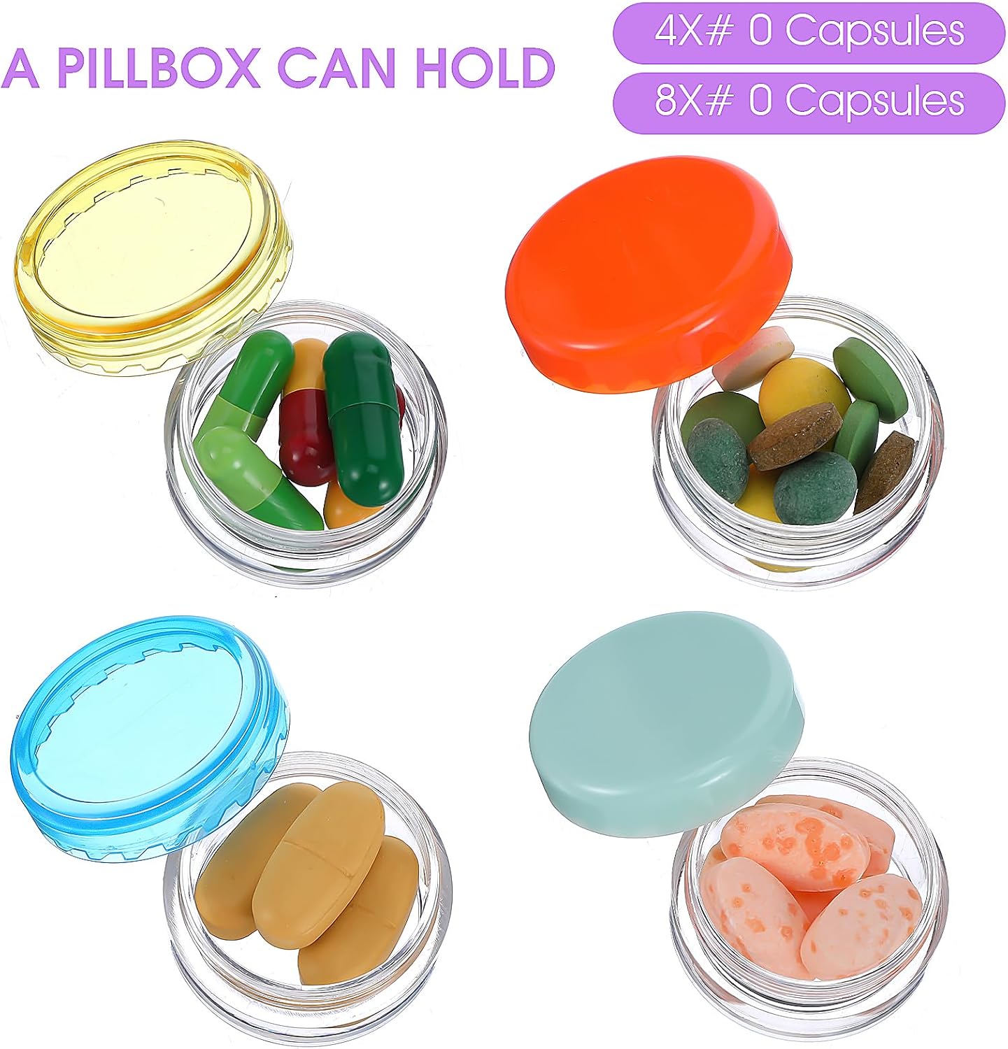 Dimeho 10 Pcs Small Pill Organizer Box Mini Pill Organizer Travel Pill Case Holder Portable Daily Pill Container BPA Free Pills Box Medicines Storage Container for Purse Pocket Briefcase (1.18 Inch)