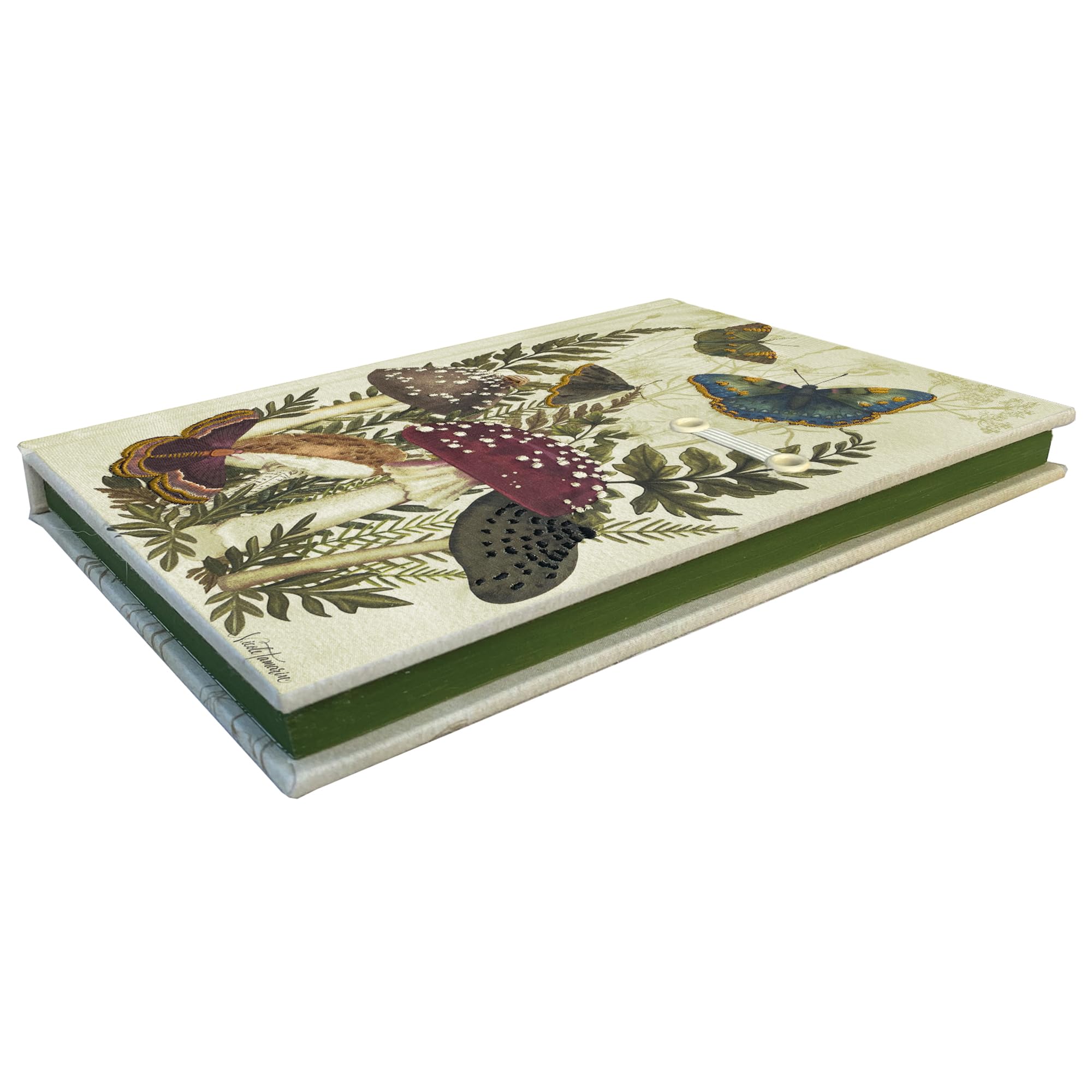 LANG Botanical Mushrooms Luxe Journal | Embossed Linen Cover With Gold Embroidery | 192 Lined Premium Pages