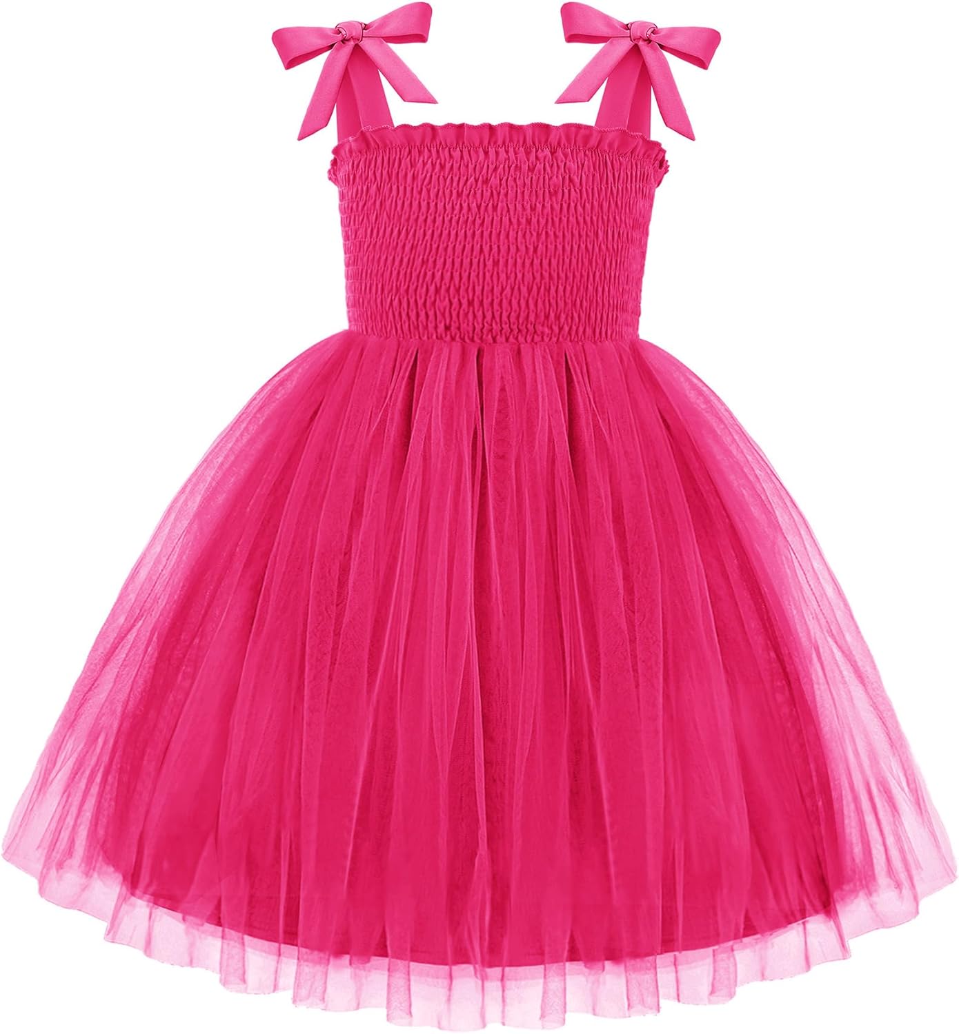 Arshiner Toddler Girl Tutu Dress Summer Bow-Tie Straps Casual Dresses Kids Princess Flowy Swing Clothes for 2-7Y