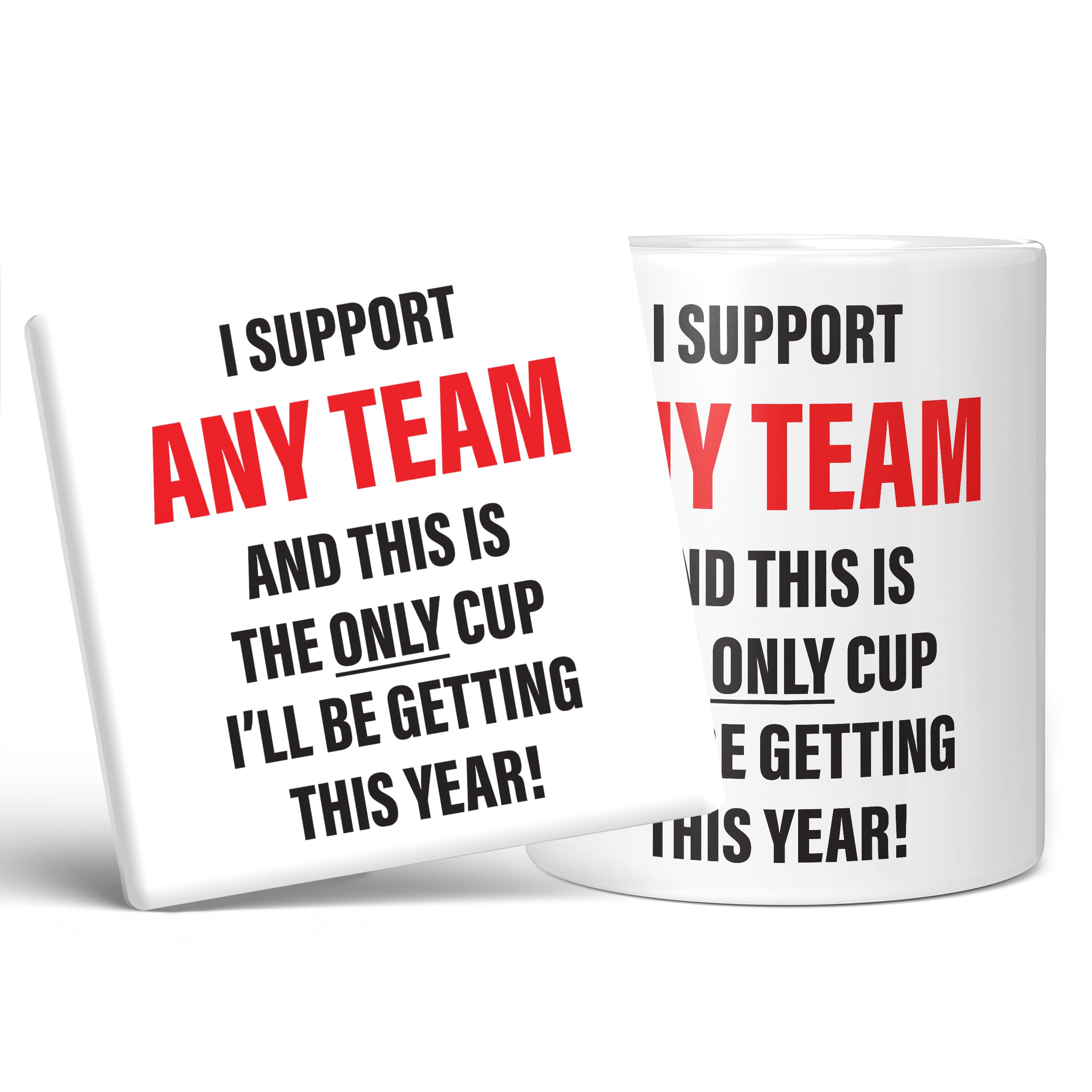 Funny Coffee Mug for Football Fan, Mens Birthday Tea Cup Present, Novelty Fathers Day Gift for Dad, Son Xmas Gifts, Colleague Secret Santa Joke Idea, Rugby or Cricket Team Merchandise, 20oz & Coaster