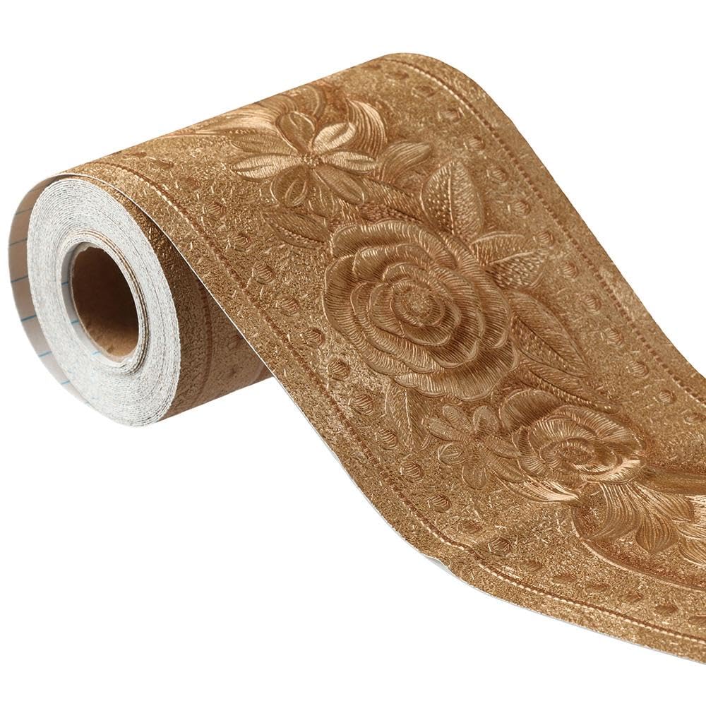 Upluckey 3D Flower Floral Molding Wallpaper Border Peel Stick Home Ceiling Decorative Border for Bathroom Living Room Kitchen 4inch by 16.4ft - Image 4