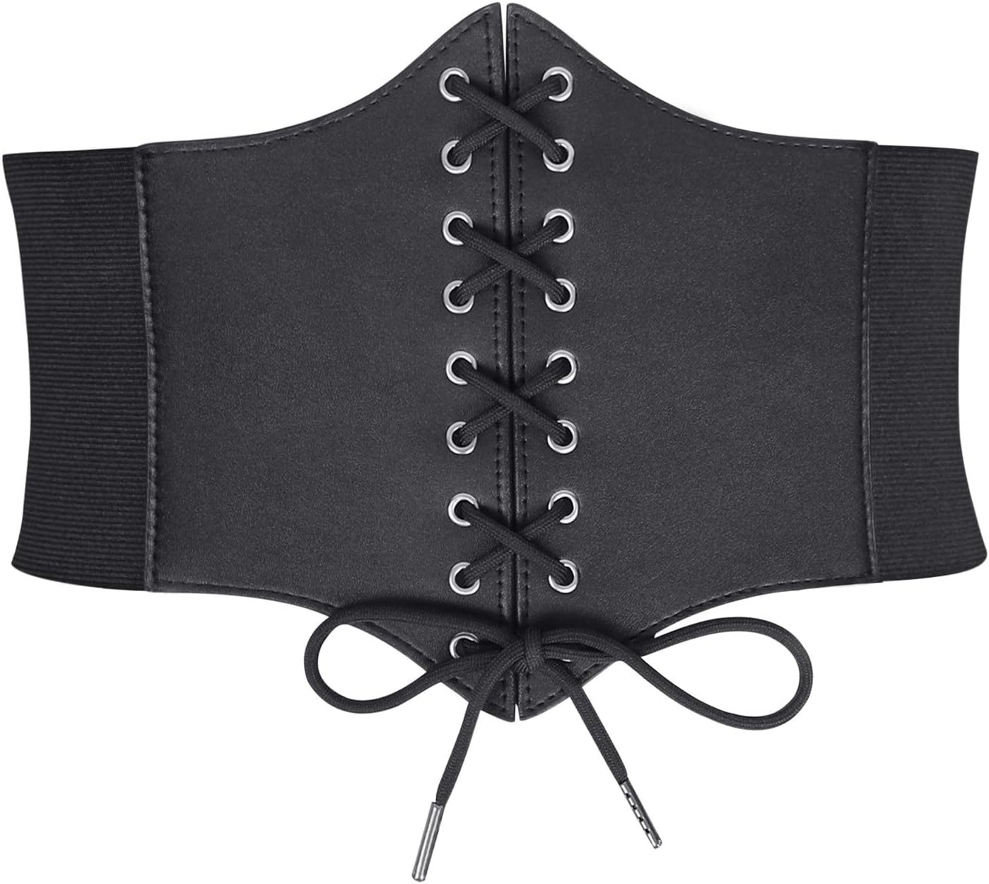 Women's Lace-up Corset Elastic Waist Belt, Tied Waspie Wide Belt for Women Halloween Costume