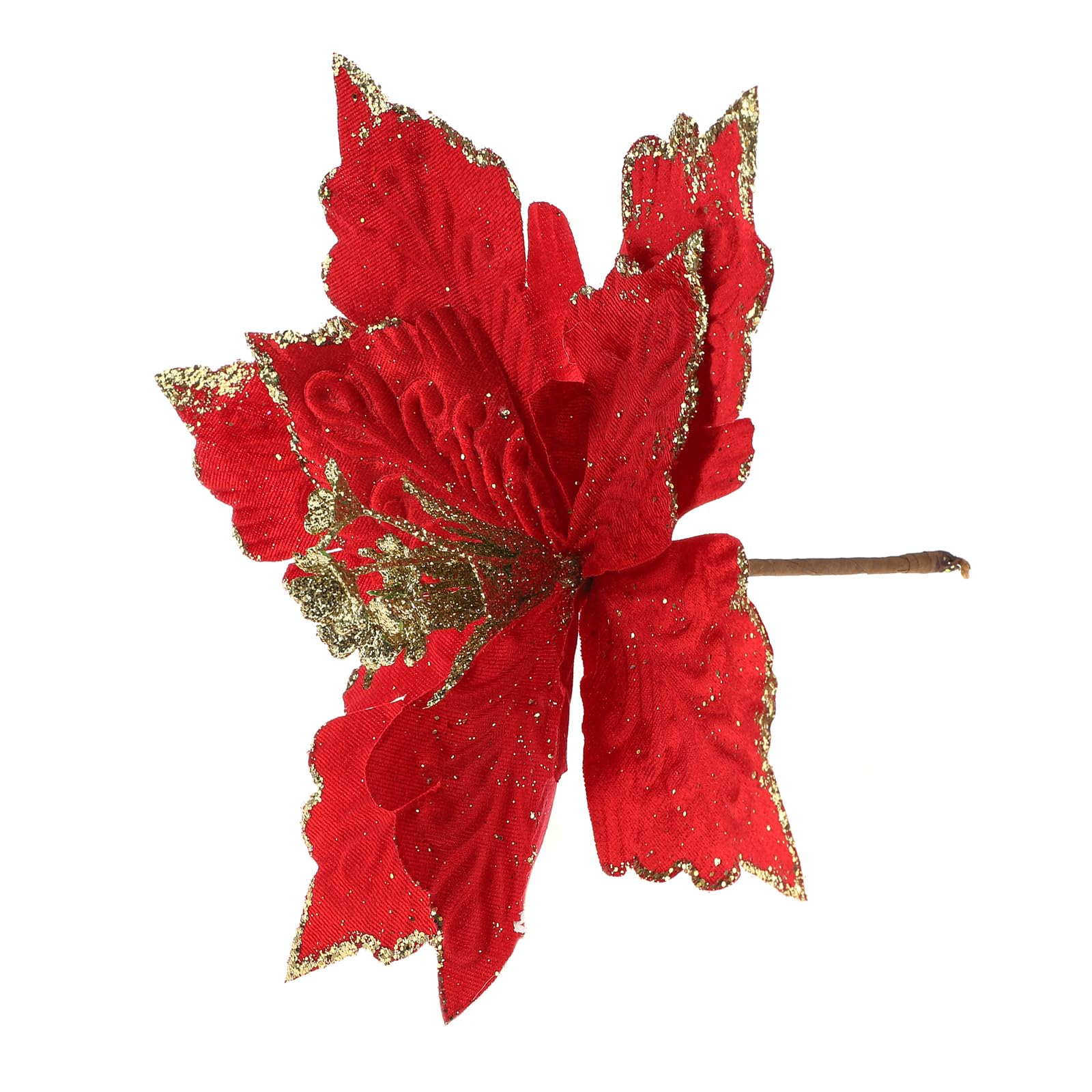 6 pezzi di poinsettia fiori artificiali da 11 pollici di natalizia da