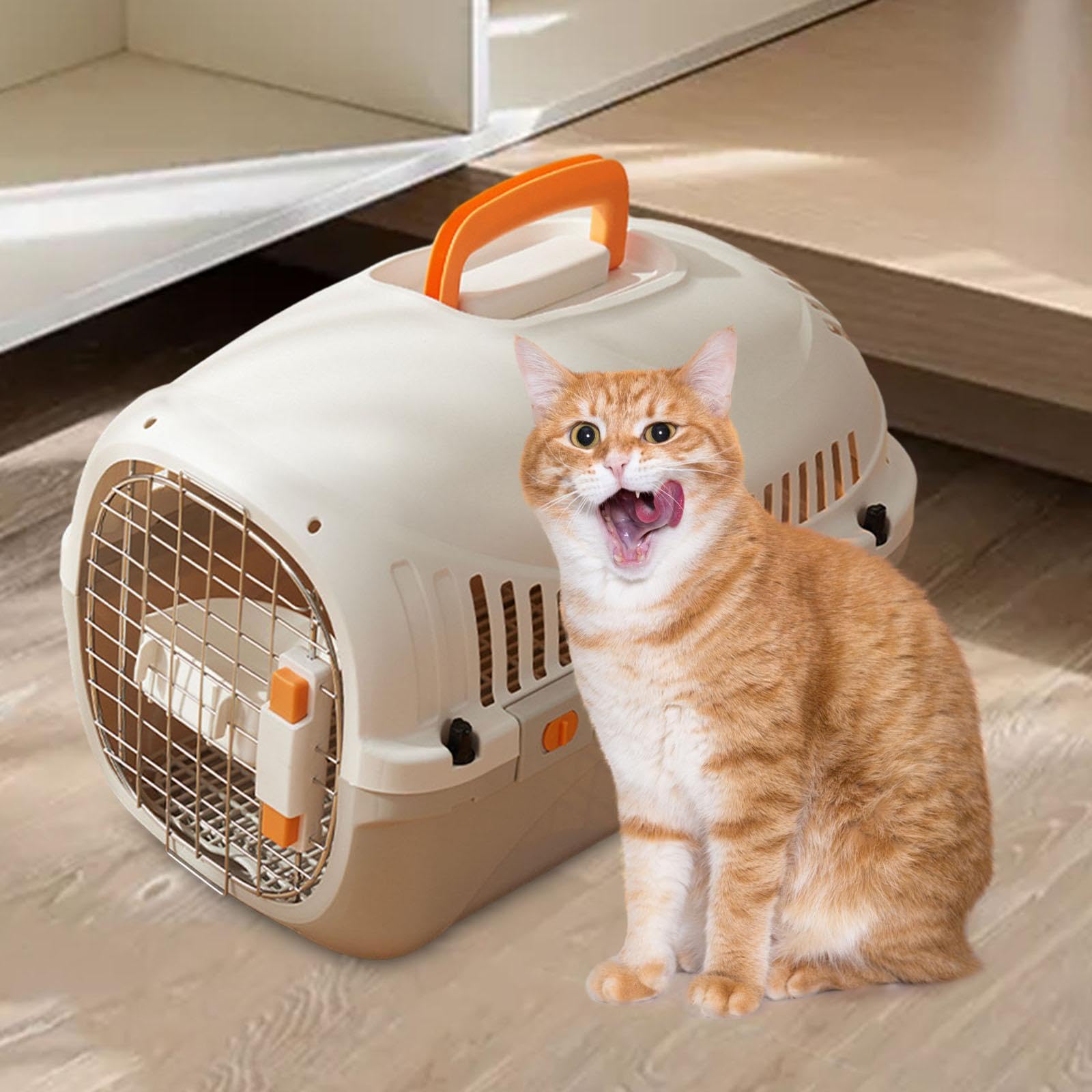 Transportín Rígido Transpirable para Perros Y Gatos, Ideal para Viajes Y Excursiones, Estilo a