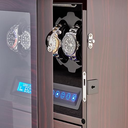 Miniatura 8 de 4 Watch Winder with 5 Watch Storage Space, LCD Display, Touch Control and Interior Light