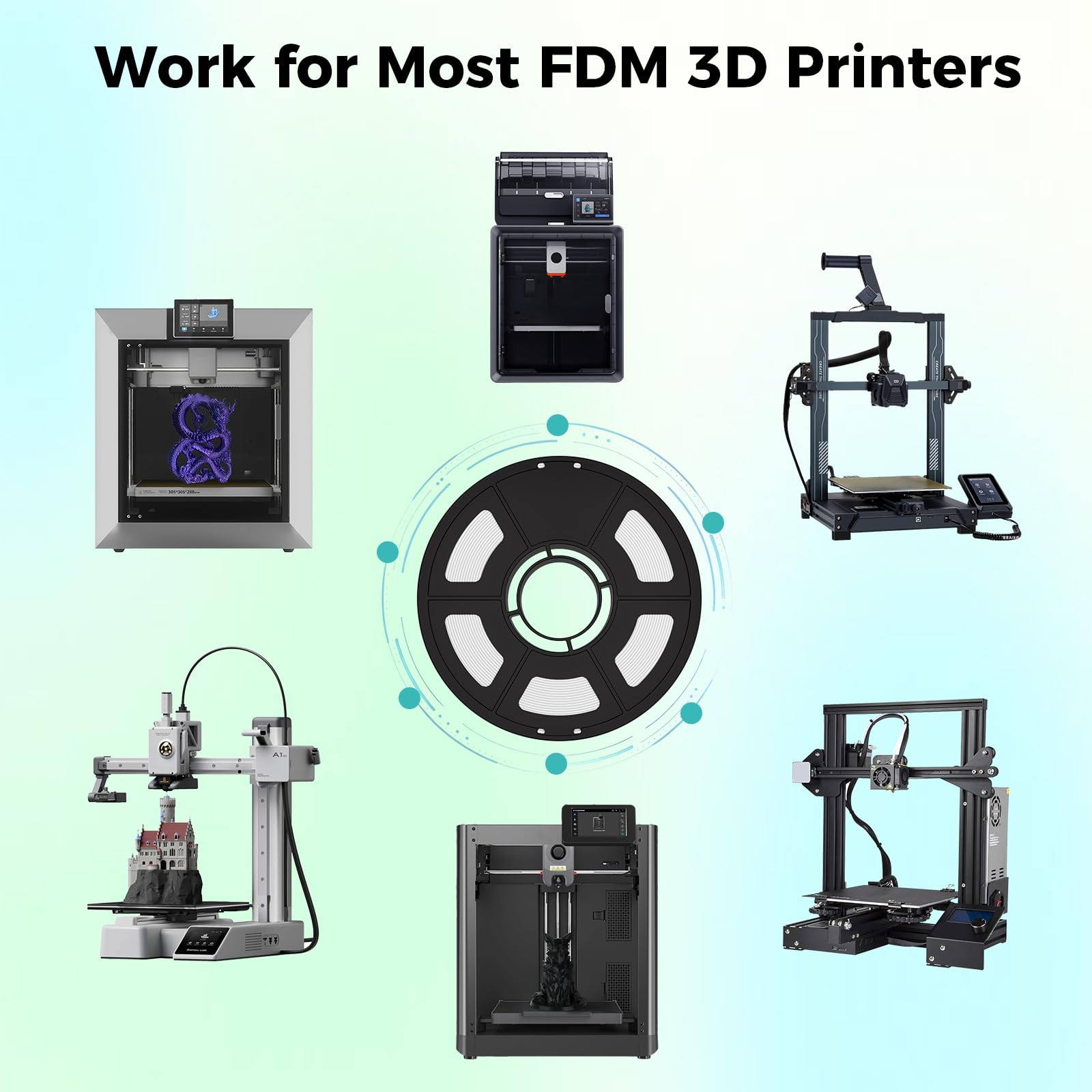 IEMAI ASA Filament 1,75 mm 2 kg, czarno-biały filament ASA do drukowania 3D, odporny na promieniowanie UV, odporny na blaknięcie, odporny na wysoką temperaturę, dokładność pomiaru +/- 0,02 mm