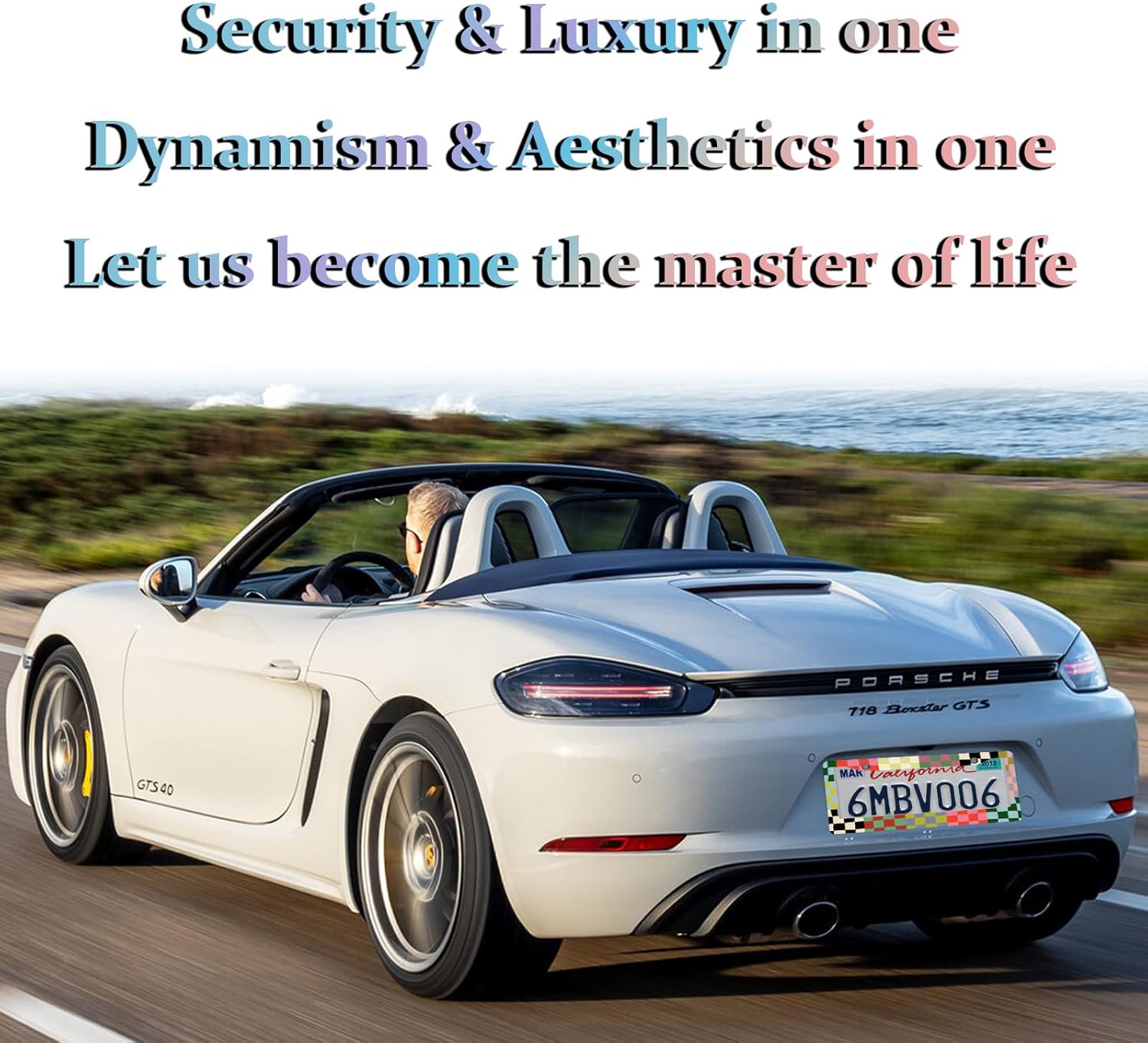 Checkered License Plate Frames，Checkered Car Accessories for Women，Cute Licens,e Plate Holder，Aluminum License Plate Frame Fits Standard US Vehicles Size 12.2 x 6 Inch (Multicolor-2pcs) - Image 6