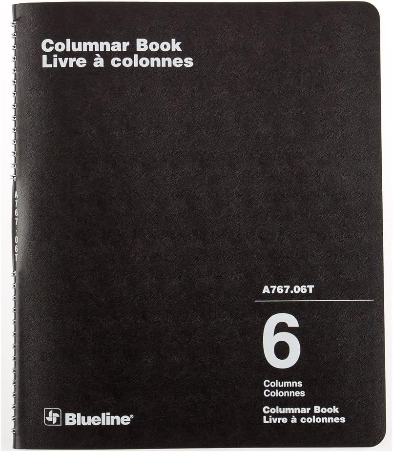 Blueline Columnar Book, Twin Wire Binding, 6 Columns with Description ...