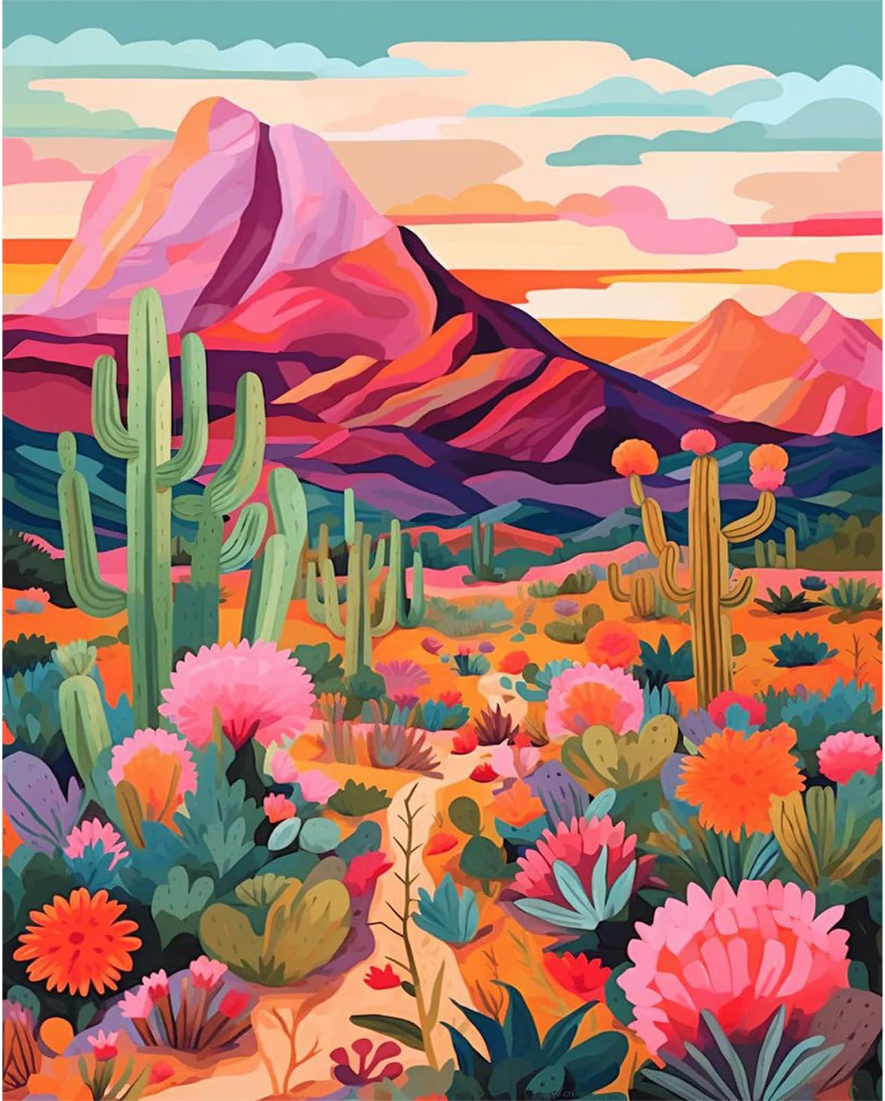 Paint by Numbers Kits for Adults, Landscape Painting by Number Kits On Canvas,Without Frame DIY Color Oil Painting Acrylic Paints,Home Wall Decor 16x20in/40x50cm