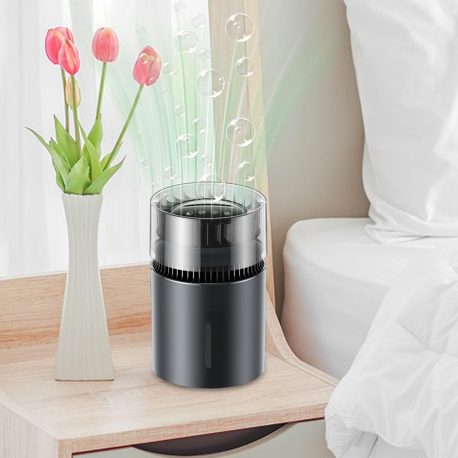Evaporative Air Humidifier - Negative Ion Purifier | 5L Capacity Moisture Device with 100 Level Control, ABS Housing Humidity Diffuser with Quiet Airflow System, Indoor Climate Equipment