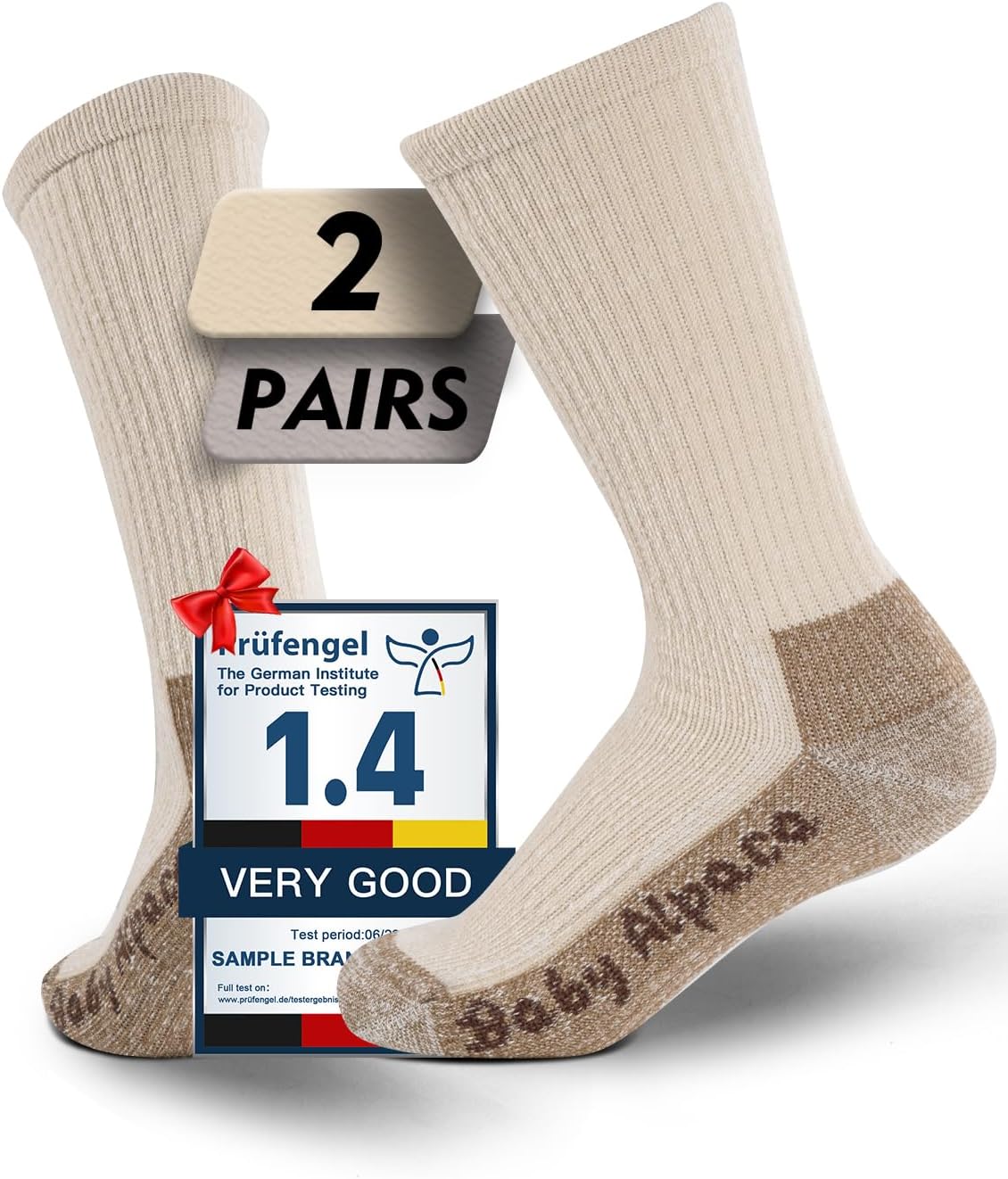 Alpaca Wool Warm Hiking Socks Heavyweight, Winter Athletic Crew Work Boot Thick Thermal Fleece Moisture Wicking