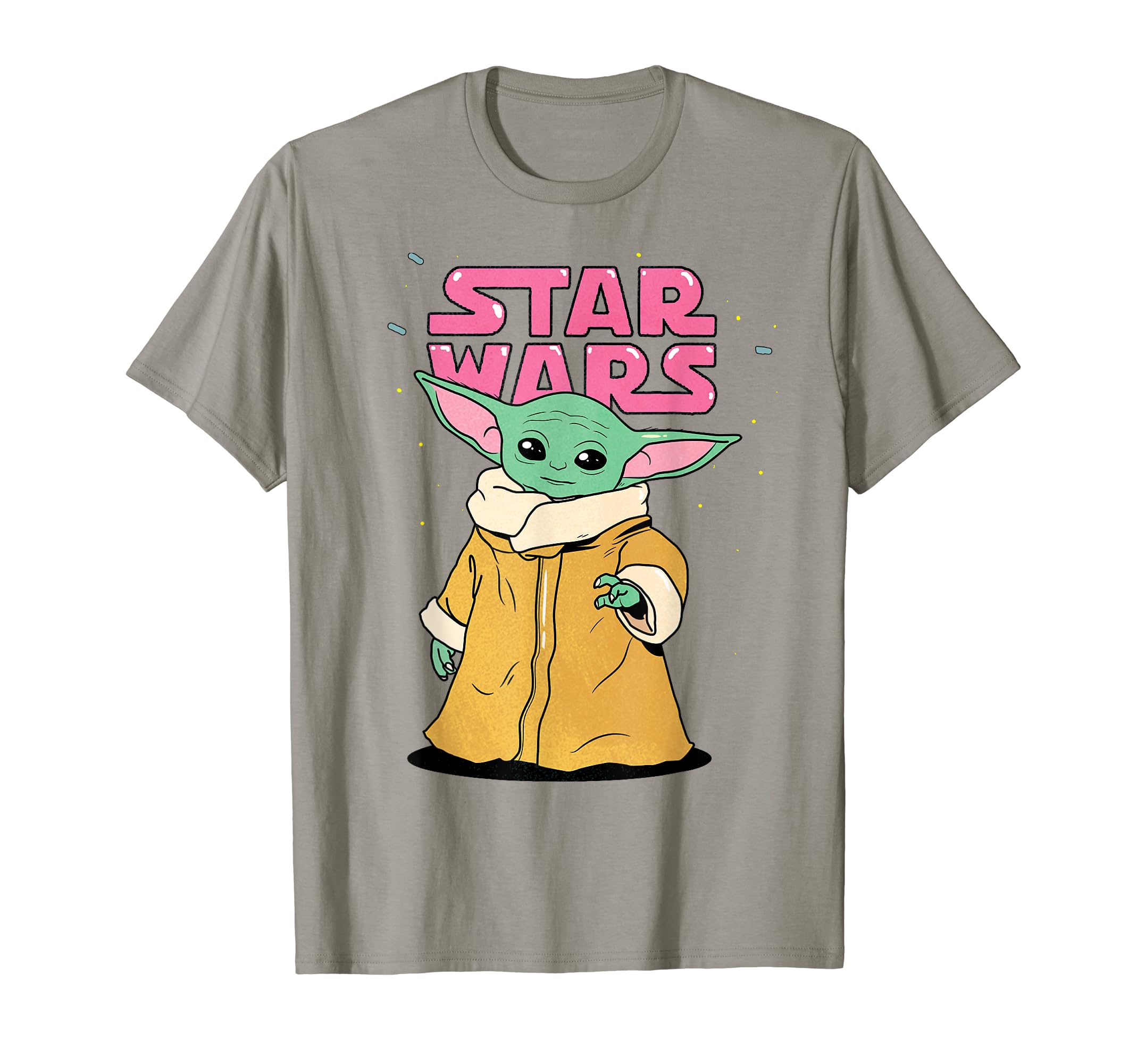 Star Wars The Mandalorian The Child Pink Bubble Letters Maglietta