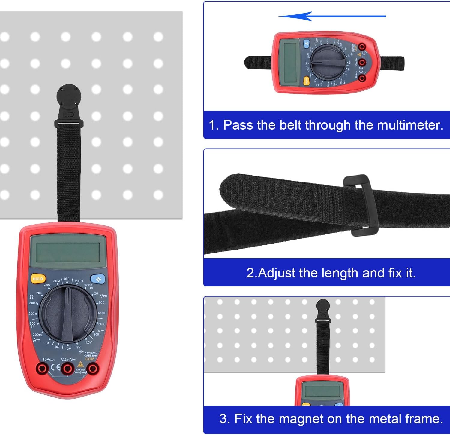 Hanging Clip for Fluke Multimeter, Strong Magnet Hanger Kit for Fluke Hanging Loop Strap Accessories Compatible with 70 III, 80 IV, 180 Series Multimeters