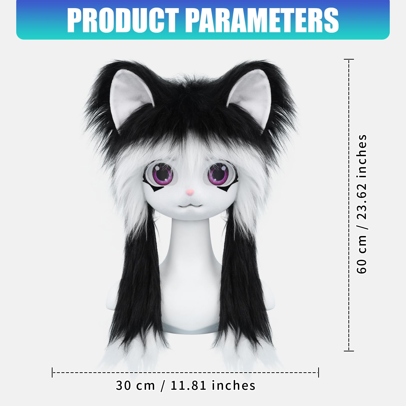 Peluche maschera pelosa Festival Attrezzatura per cosplay Comodo copricapo per animali Perfetto per giochi ruolo eventi in costume Accessorio anime Halloween