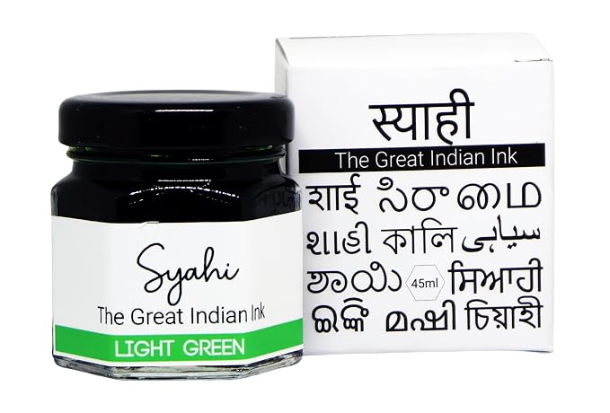Syahi - The Great Indian Ink (Light Green) Fountain Pen, Calligraphy, Drawing, Doodle