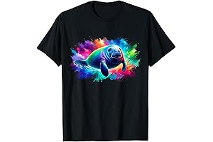 Vibrant Manatee Portrait Emblazoned Manatee Costume T-Shirt